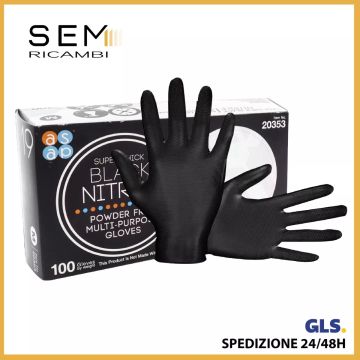 Guanti Monouso In Nitrile Nero - Taglia M